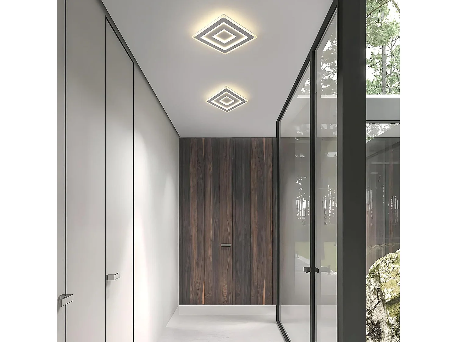 Plafonnier LED Ultra-mince, Blanc, 52W 4000K Lumière Blanche Neutre, en Acrylique, 40*5 CM