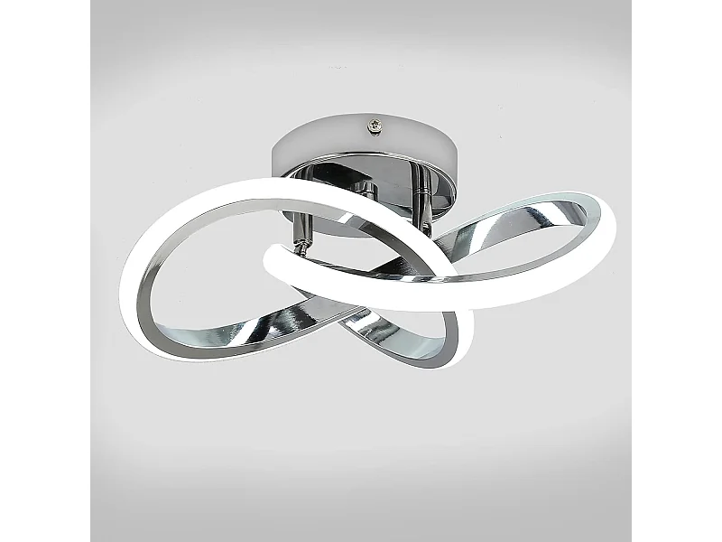 Plafonnier LED Moderne, Argent, en Métal aluminium, Lumière Blanche 6000K,  25 * 25 * 10 CM, Petite Lampe