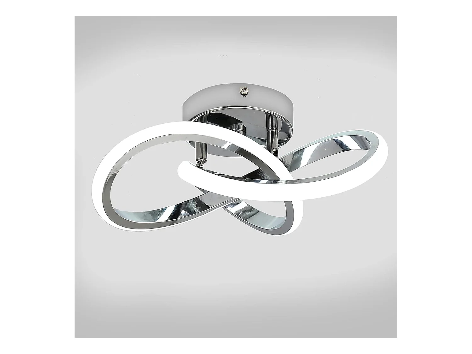 Plafonnier LED Moderne, Argent, en Métal aluminium, Lumière Blanche 6000K,  25 * 25 * 10 CM, Petite Lampe