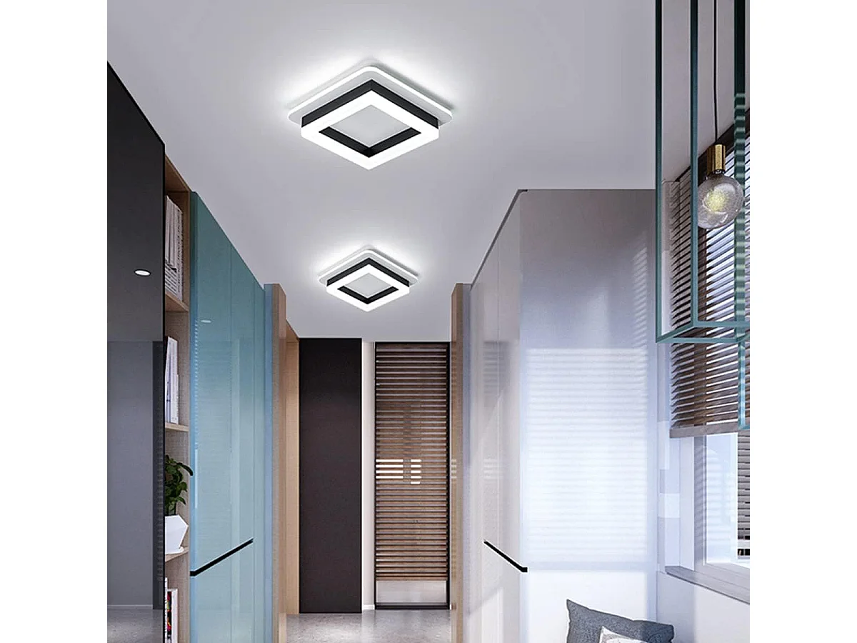 Plafonnier Led 24W, Lampe de Plafond en Acrylique, Luminaire Plafonnier LED Moderne pour Salon, Chambre, Cuisine, Couloir 6000K (Lumière Blanche Froide)