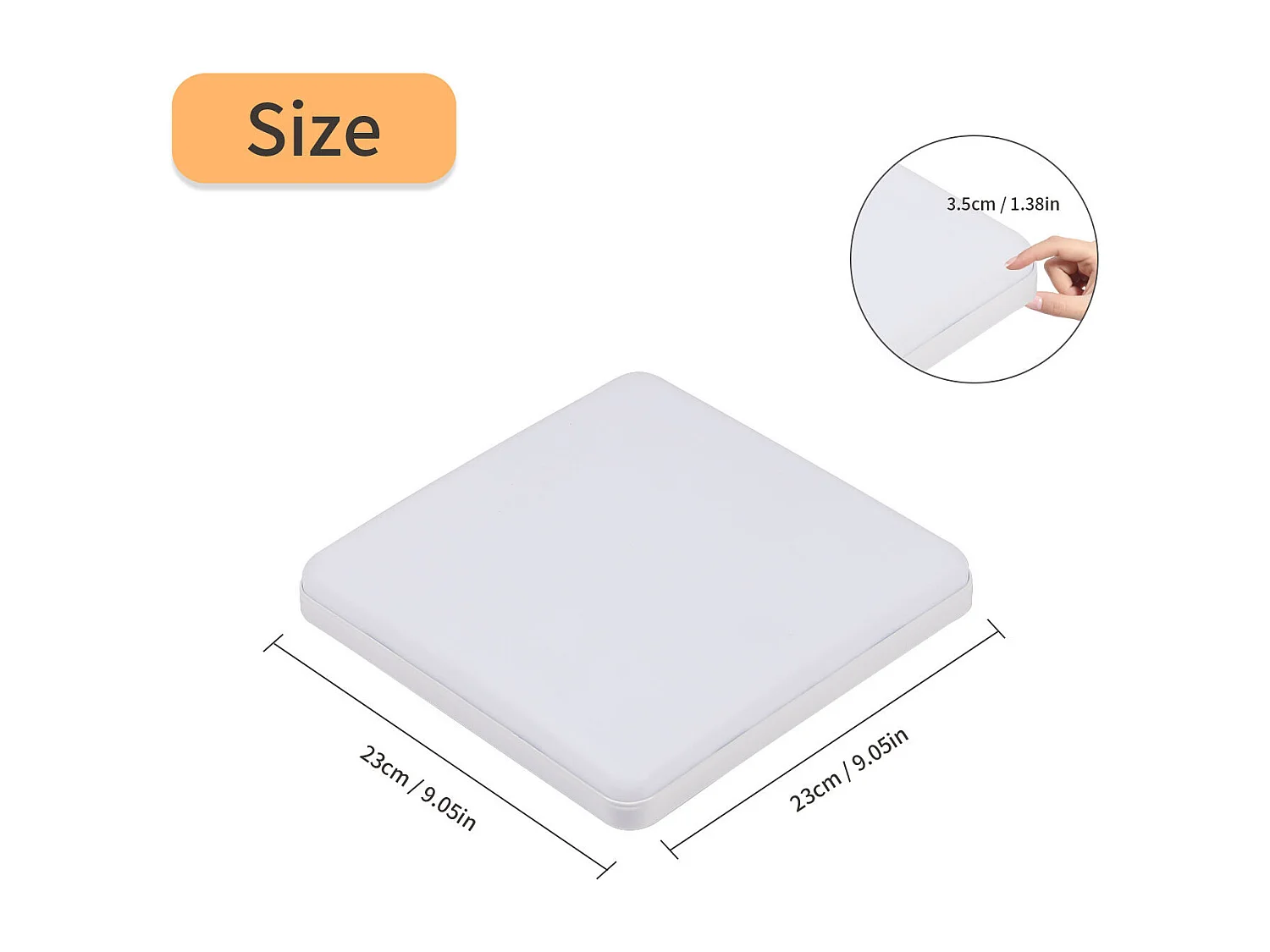 Plafonnier LED Blanc Carré Luminaire 36W 3300LM 4000K pour Salle De Bain Chambre à Coucher Cuisine et Couloir