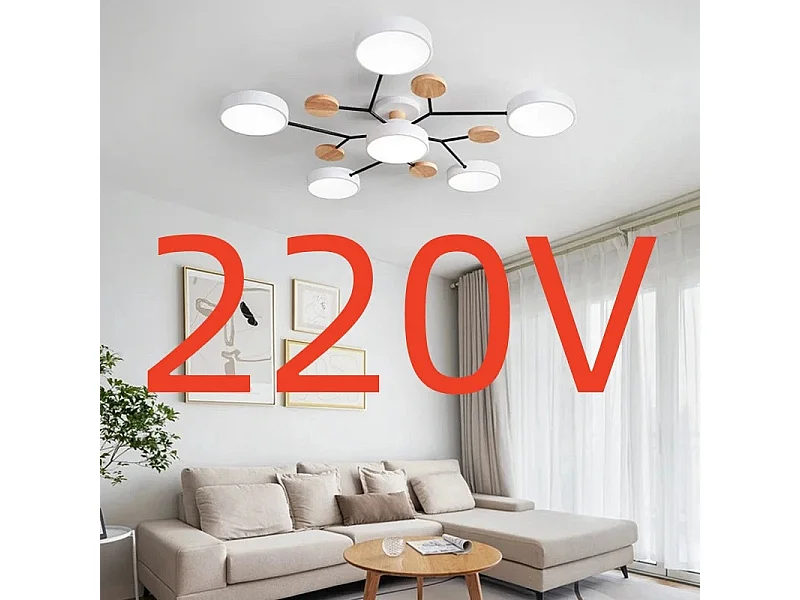 Plafonnier LED moderne dimmable 3 couleurs - Design élégant pour salon, chambre, bureau - 6 sources lumineuses ajustables