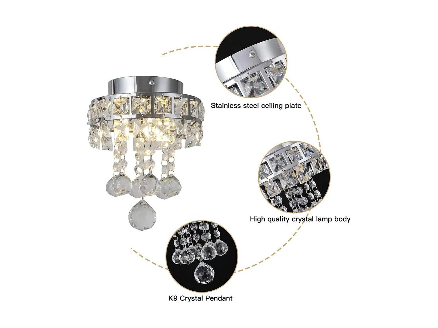 Suspension élégant avec 3 lumières pour des espaces intimes - Idéal pour le couloir, la chambre, la cuisine ou la chambre d'enfant (Ampoules non incluses)