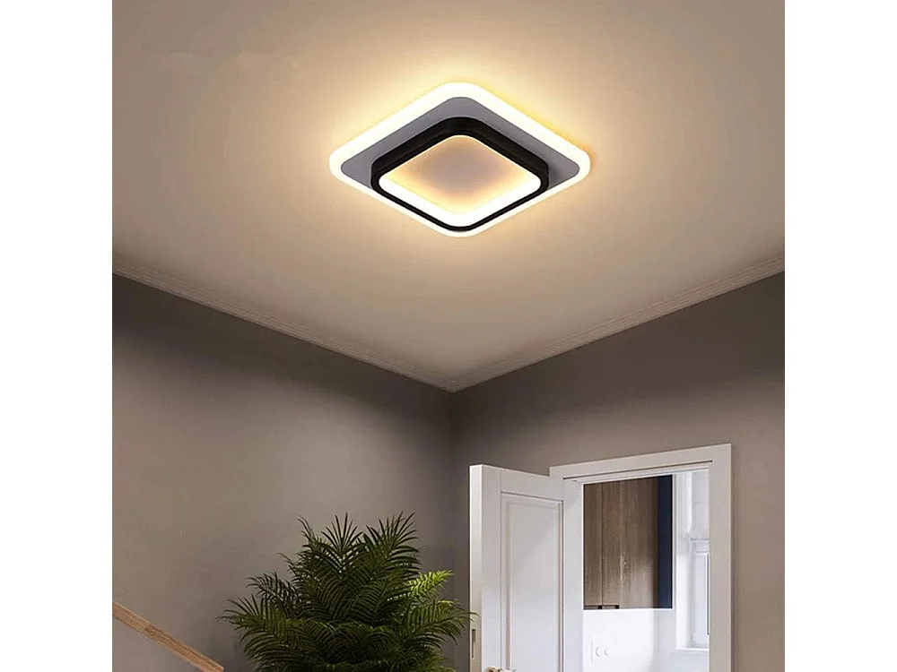 Plafonniers carrés 22W,Plafonniers LED, Lampe de Plafond 3500K pour Salle de Bain, Salon, Chambre, Cuisine, Couloir (Blanc Chaud)