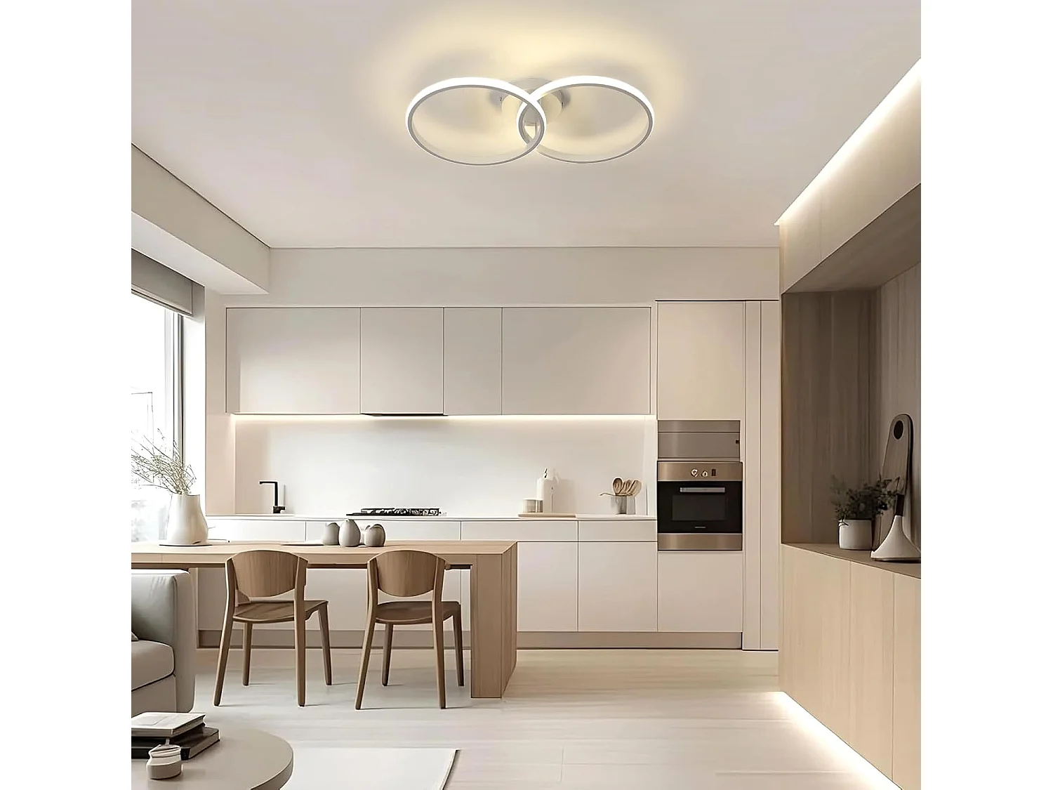 Lampe LED Moderne, 42W 4725LM LED Plafond Lampe Slaapkamer Lampe Keuken, Witte Lamp Plafond Neutraal Wit 4500K voor Slaapkamer Woonkamer Keuken Gang