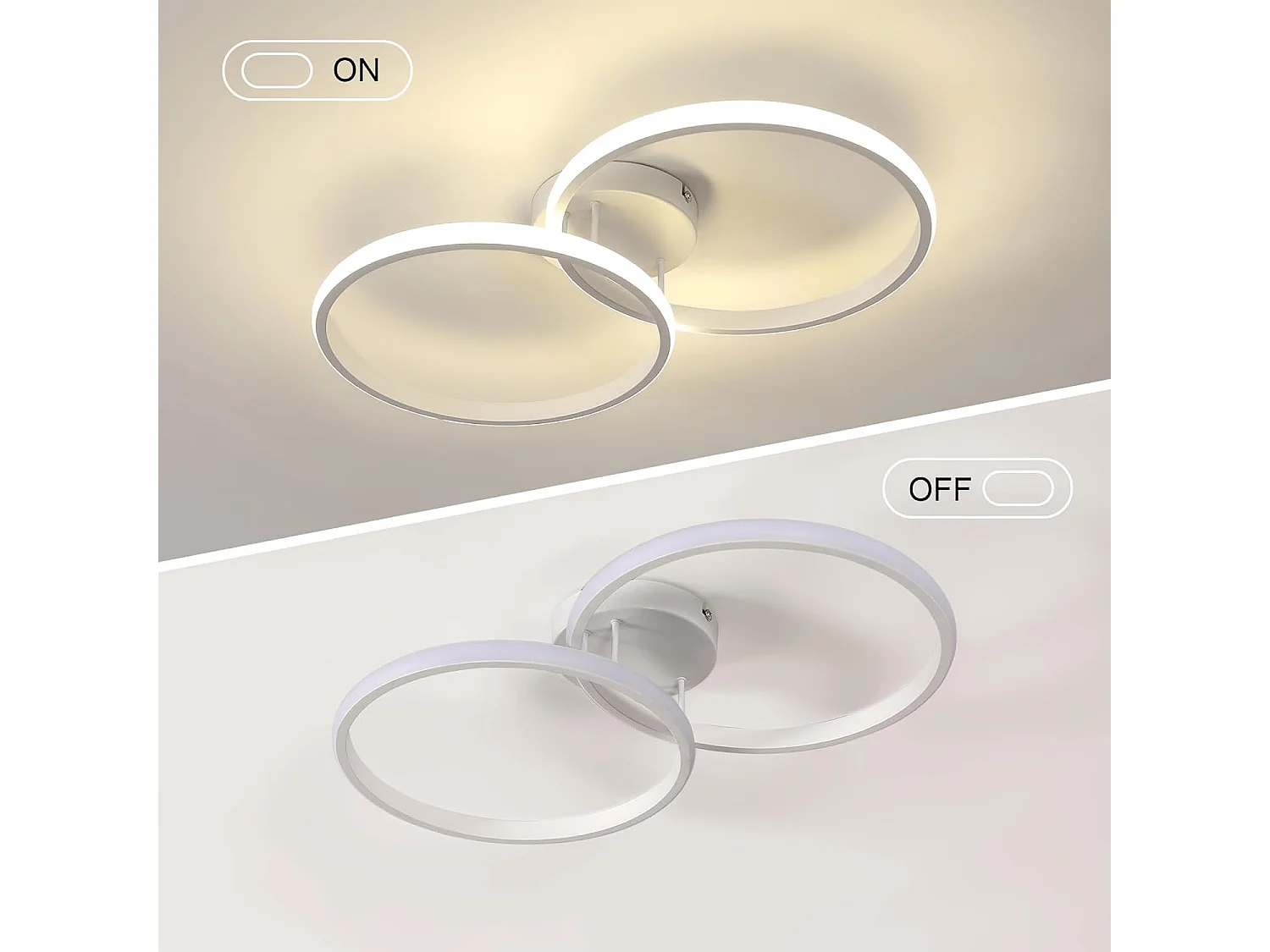Lampe LED Moderne, 42W 4725LM LED Plafond Lampe Slaapkamer Lampe Keuken, Witte Lamp Plafond Neutraal Wit 4500K voor Slaapkamer Woonkamer Keuken Gang