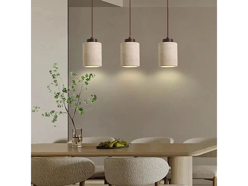 Suspension Wabi-Sabi – Design japonais en pierre jaune, lampe de chevet pour chambre, hôtel ou bar B