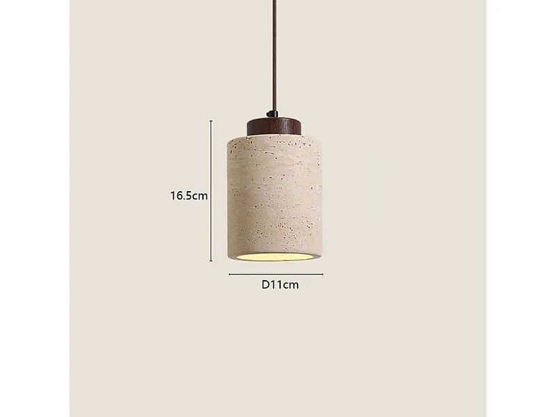 Suspension Wabi-Sabi – Design japonais en pierre jaune, lampe de chevet pour chambre, hôtel ou bar B