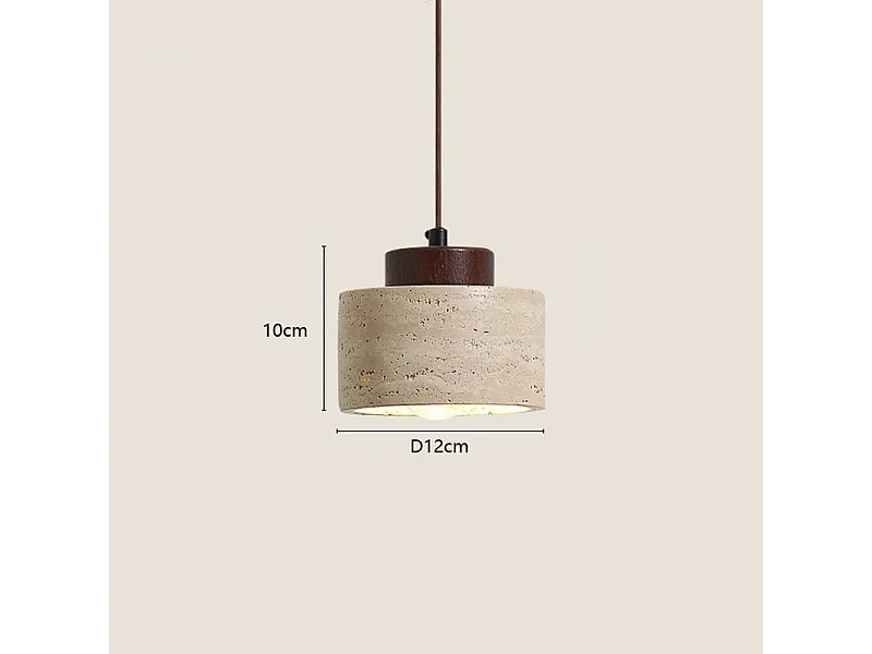Suspension Wabi-Sabi – Design japonais en pierre jaune, lampe de chevet pour chambre, hôtel ou bar B