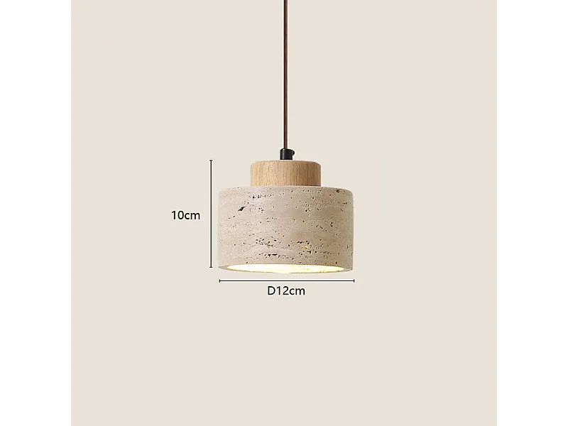 Suspension Wabi-Sabi – Design japonais en pierre jaune, lampe de chevet pour chambre, hôtel ou bar B