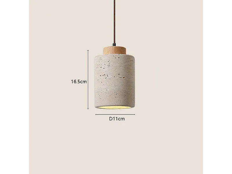 Suspension Wabi-Sabi – Design japonais en pierre jaune, lampe de chevet pour chambre, hôtel ou bar B