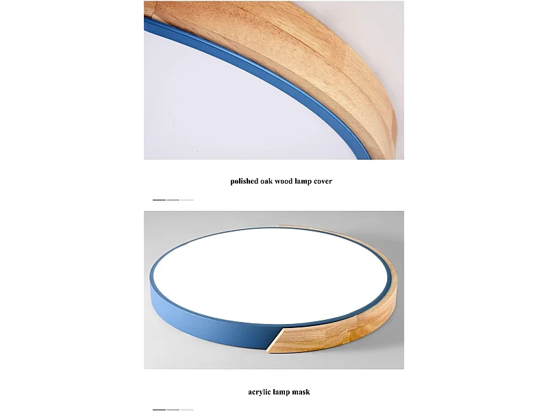 Plafonnier Rond LED Macaron Bleu pour Chambre d'Enfant, Salon, Couloir, Bureau - Éclairage Moderne 6000K, Diamètre 30CM