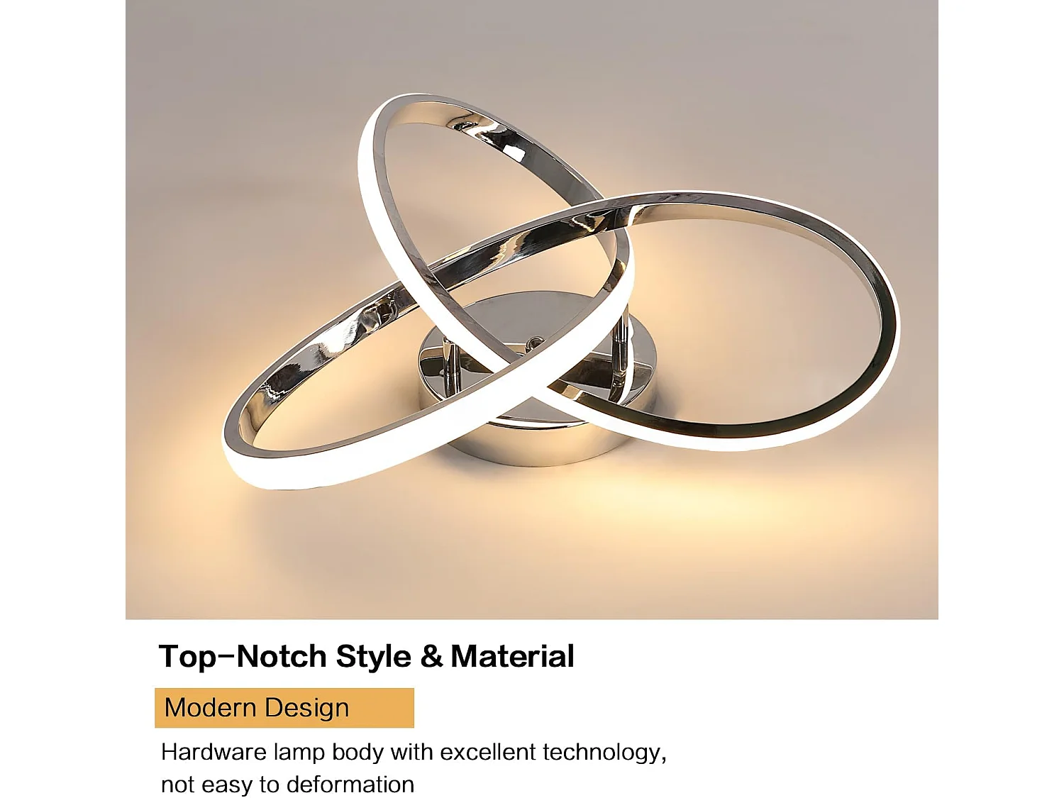 Plafonnier LED Moderne Design Créatif en Aluminium Lampe de Lustre pour Cuisine Salon Chambre Salle à Manger（Argenté 48W Lumière Blanche Chaud 3000K）