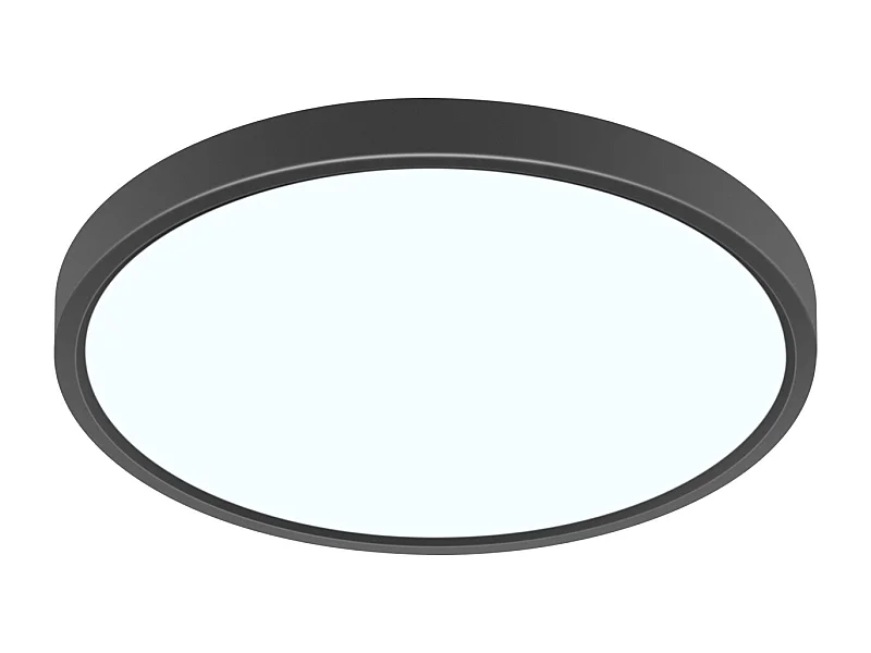 Luminaire Plafond LED 24W 2400LM blanc froid 6500K finition noire rond élégante pour Chambre Salon Couloir Diamètre 30cm