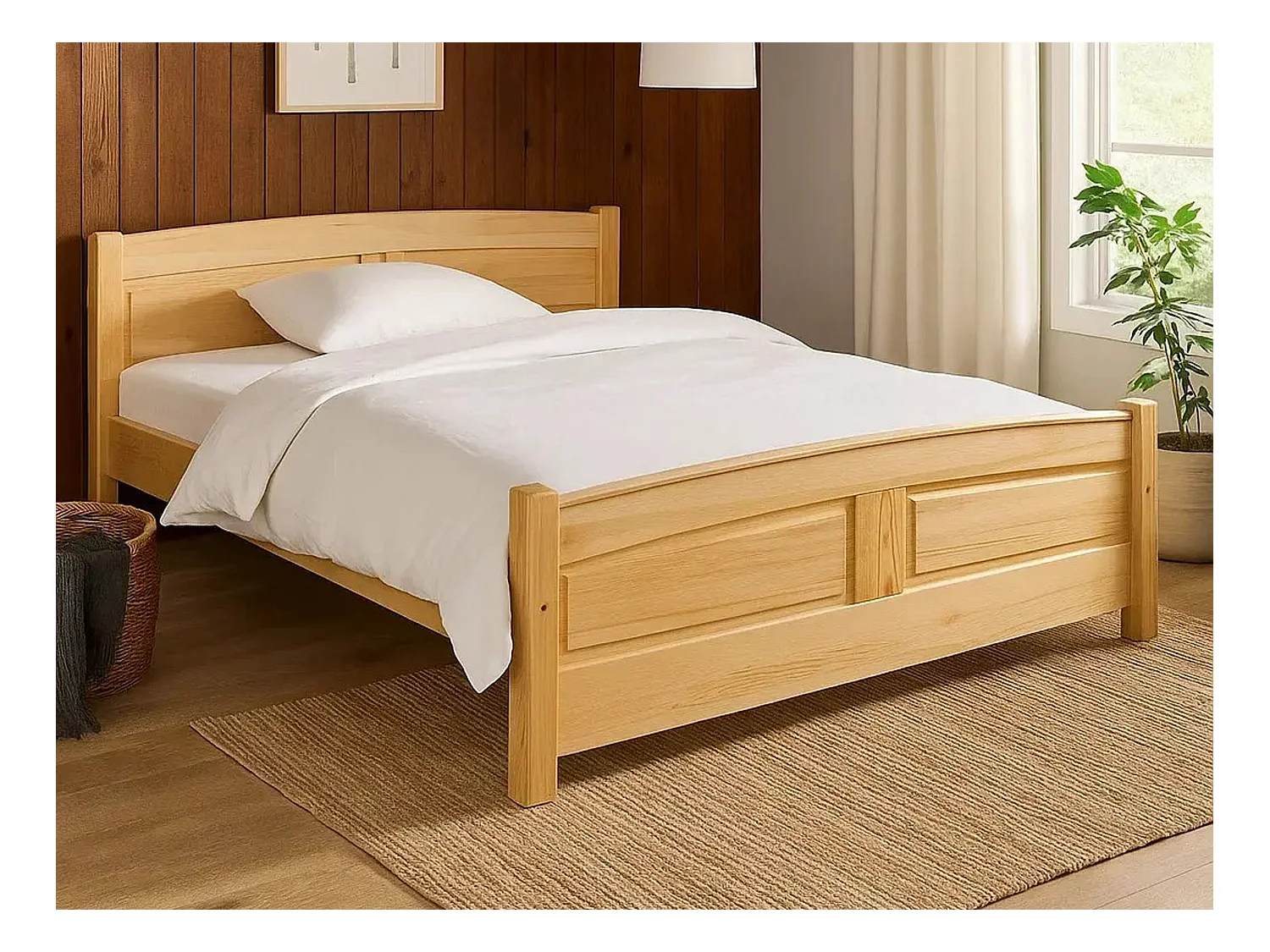 Bett 120x200 Royal aus Holz, Farbe Kiefer