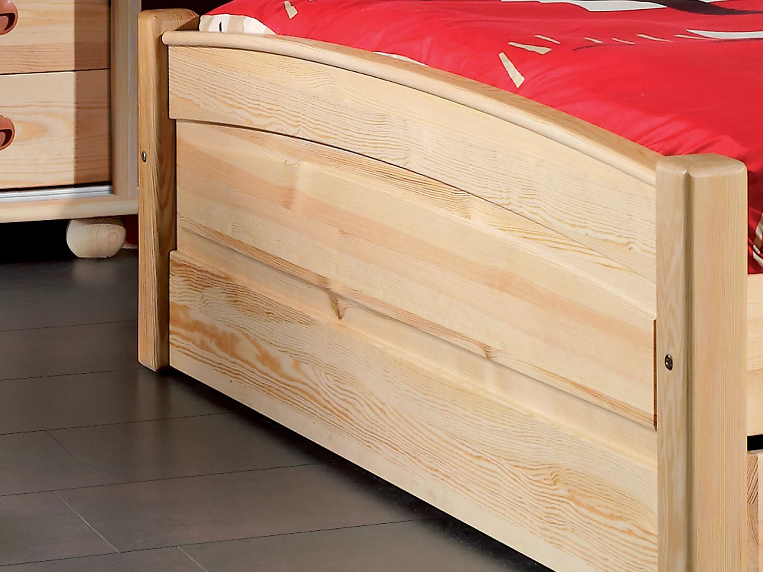 Lit 140x200 Royal en bois, couleur pin