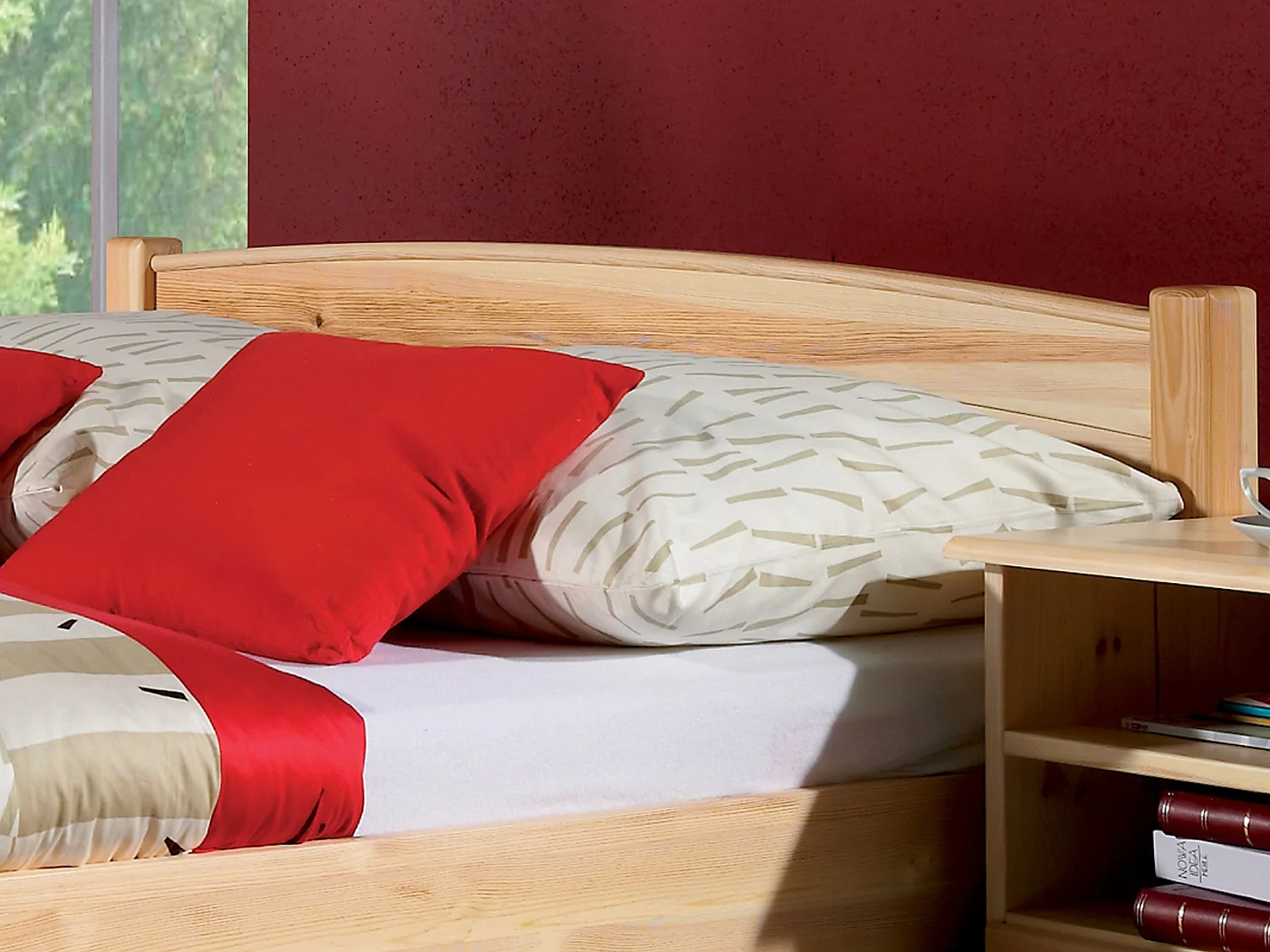 Lit 160x200 Royal en bois, couleur pin