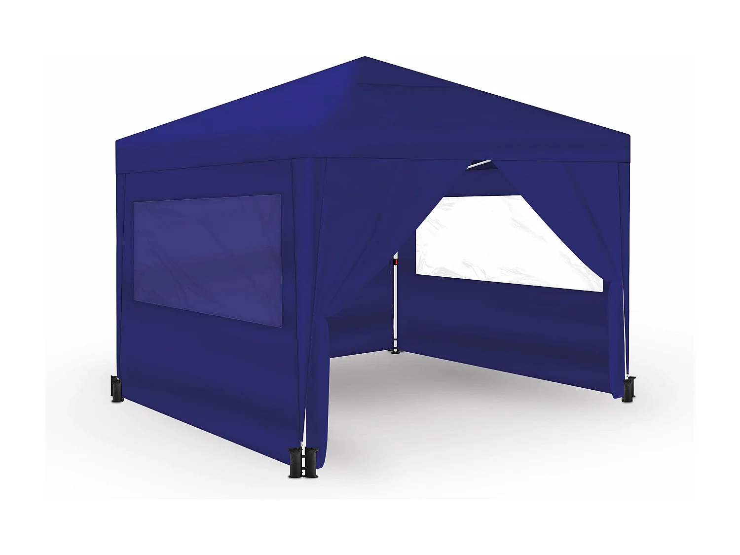 Wasabi - Carpa Plegable 3x3m – 4 Paredes Laterales – 4 Bolsas de Arena, Piquetas y Cuerdas Fijación – Saco de Transporte – Pérgola Azul Nylon – Cenador Jardín