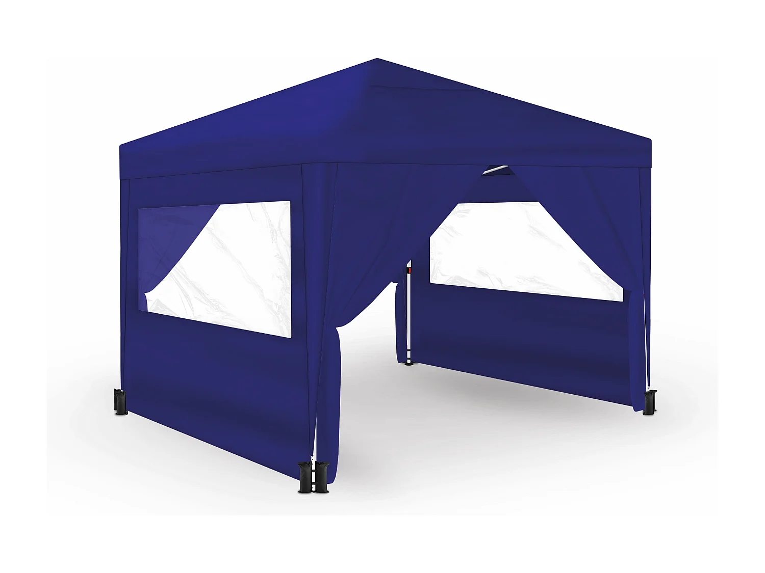 Wasabi - Carpa Plegable 3x3m – 4 Paredes Laterales – 4 Bolsas de Arena, Piquetas y Cuerdas Fijación – Saco de Transporte – Pérgola Azul Nylon – Cenador Jardín