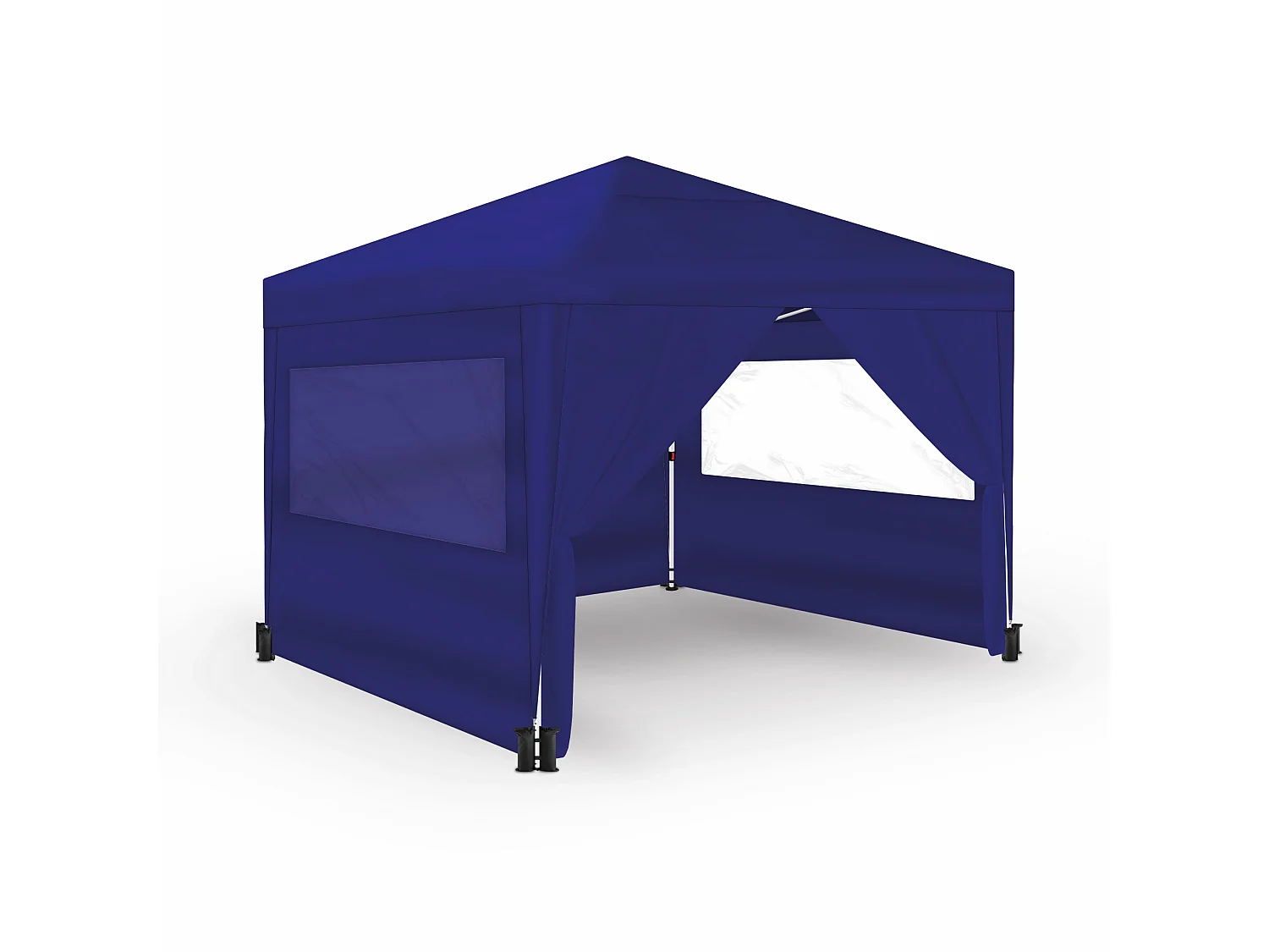 Wasabi - Tonnelle Pliante 3x3m – 4 Parois Latérales – 4 Sacs de Sable, Piquets, Cordes – Sac Transport - Pergola Bleue en Nylon