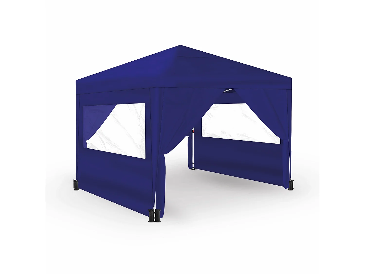 Wasabi - Tonnelle Pliante 3x3m – 4 Parois Latérales – 4 Sacs de Sable, Piquets, Cordes – Sac Transport - Pergola Bleue en Nylon