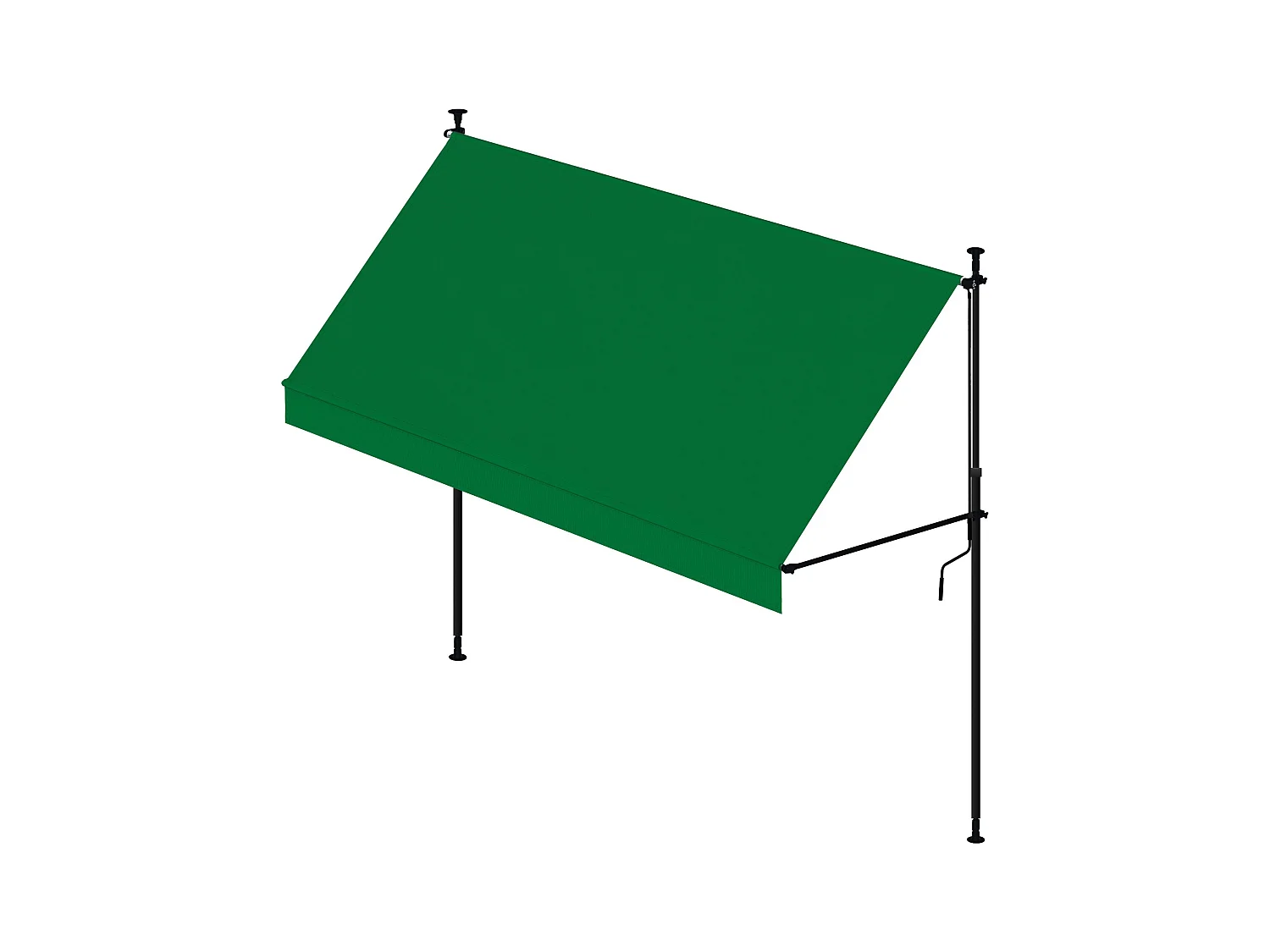 Wasabi - Store Banne Manuel Cityline Vert - Auvent Portable Réglable - 3x1,2m - Toile Polyester UV - Inclinaison Réglable