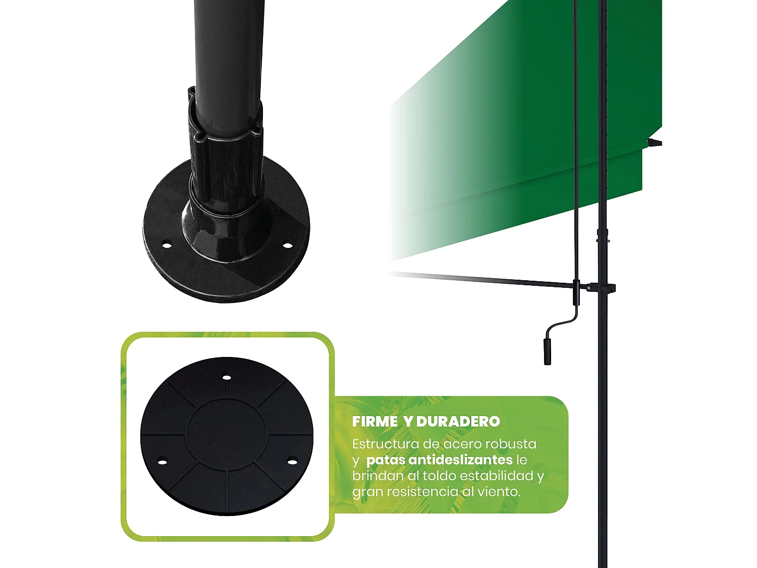 Wasabi - Toldos Exterior Terraza Cityline Verde - 3x1,2m - Protección UV