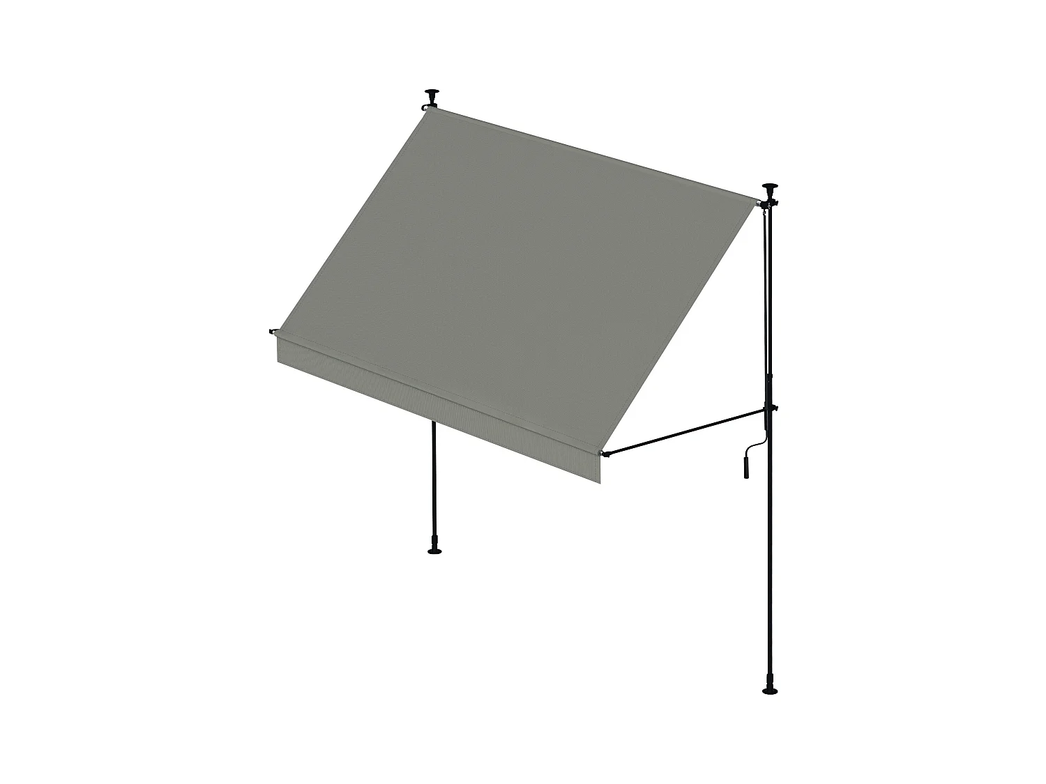 Wasabi - Store Banne Manuel Cityline Gris - Auvent Portable Réglable - 3x1,2m - Toile Polyester UV - Inclinaison Réglable