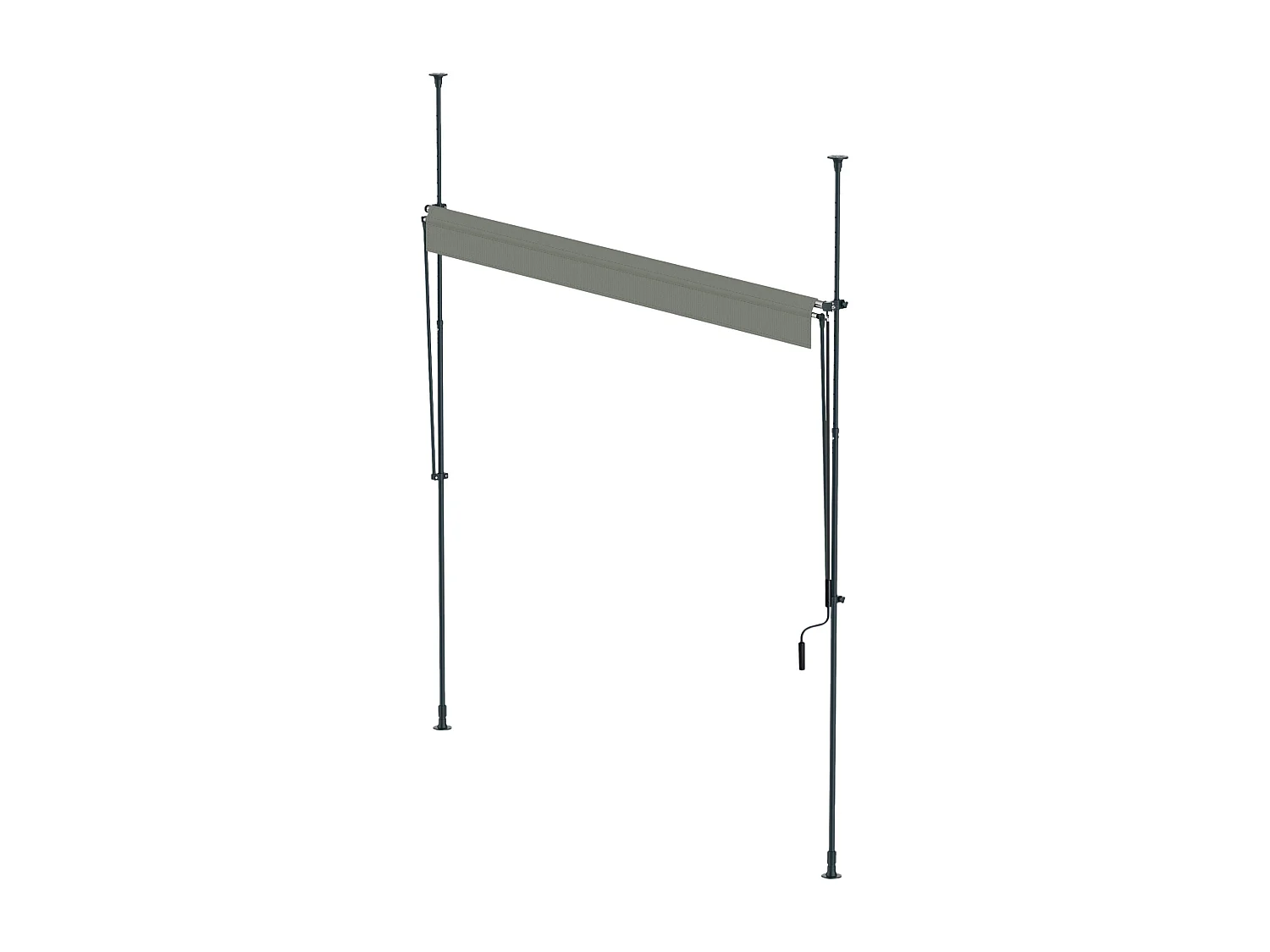 Wasabi - Toldo Exterior Cityline Gris 3x1,2m - Portátil y Ajustable sin Taladrar - Lona Poliéster UV - Inclinación Regulable - Resistente para Jardín y Balcón