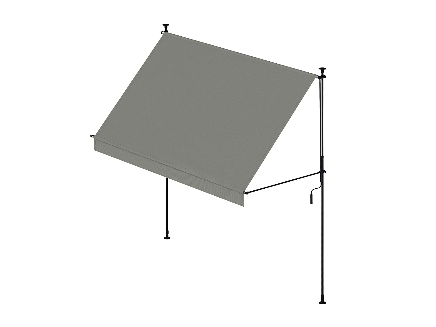 Wasabi - Store Banne Manuel Cityline Gris - Auvent Portable Réglable - 3x1,2m - Toile Polyester UV - Inclinaison Réglable