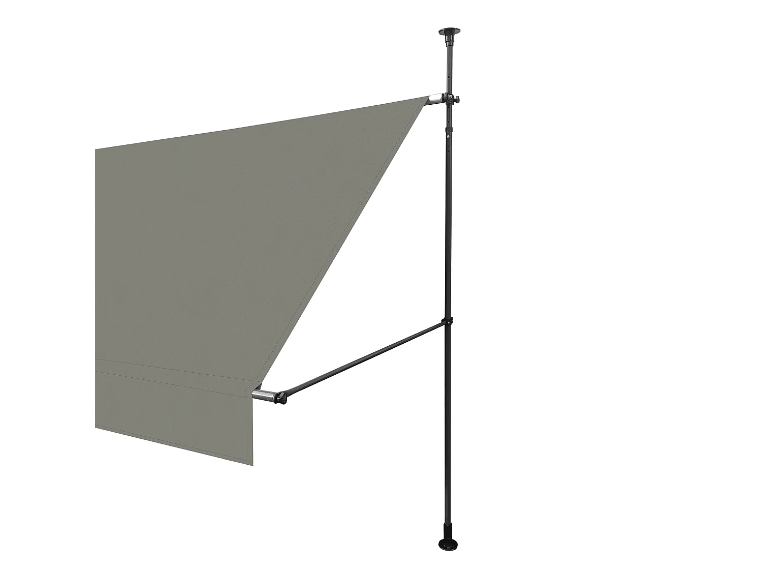 Wasabi - Store Banne Manuel Cityline Gris - Auvent Portable Réglable - 3x1,2m - Toile Polyester UV - Inclinaison Réglable