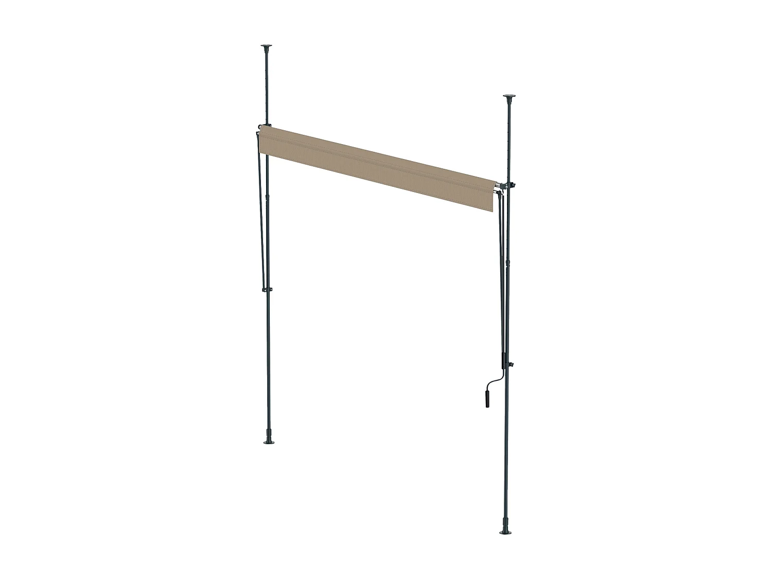 Wasabi - Toldo Exterior Cityline Beige 3x1,2m - Portátil y Ajustable sin Taladrar - Lona Poliéster UV - Inclinación Regulable - Resistente para Jardín y Balcón