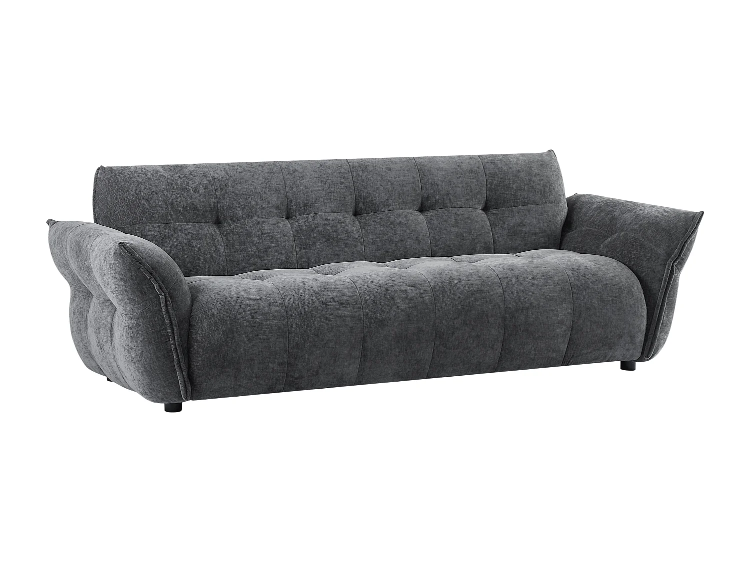 3-seters sofa i melert antrasittgrå stoff NAPIZO