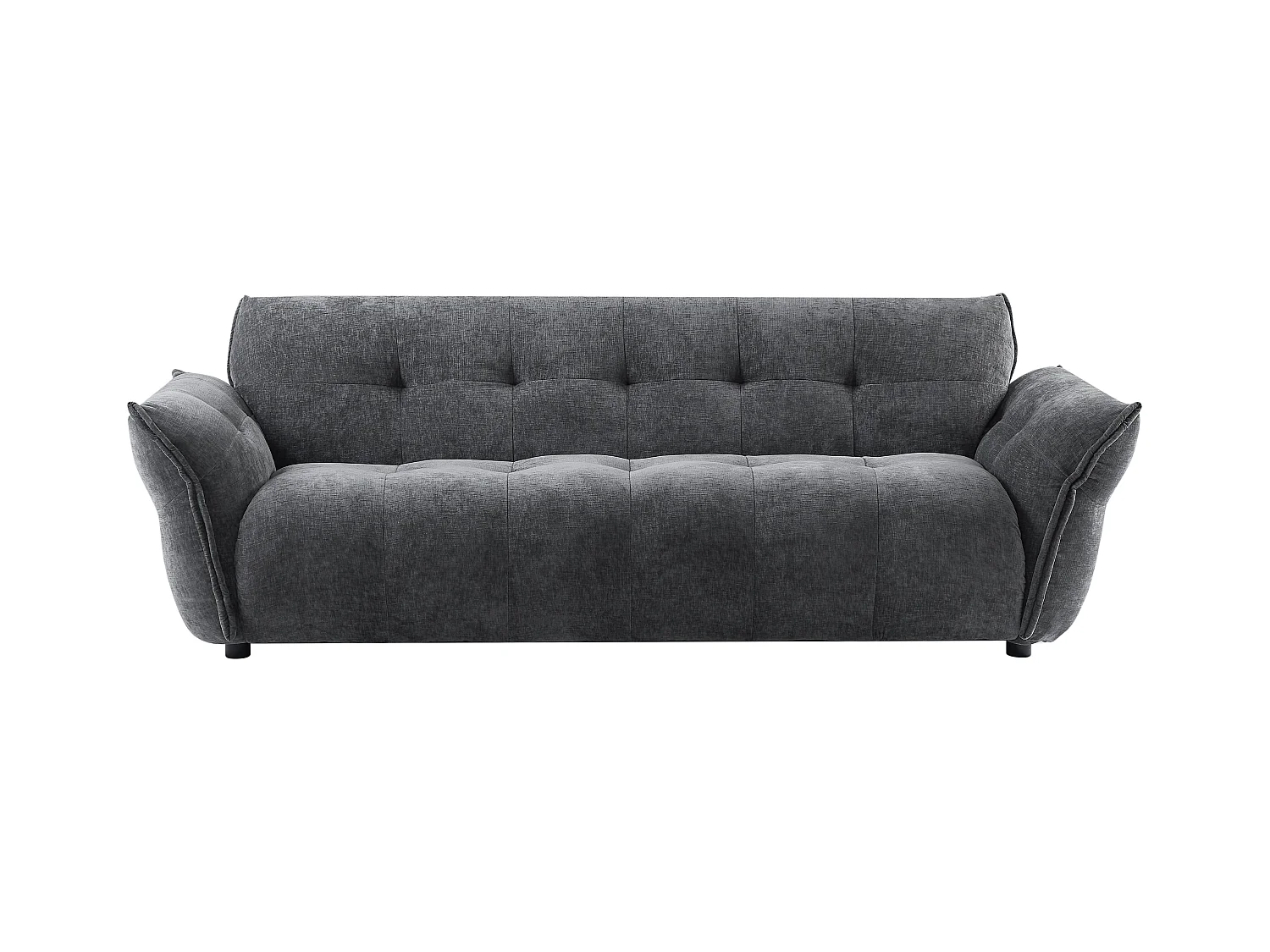 Canapé 3 places en tissu chiné gris anthracite NAPIZO