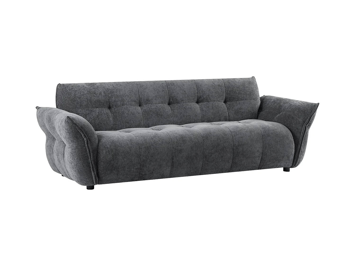 Canapé 3 places en tissu chiné gris anthracite NAPIZO
