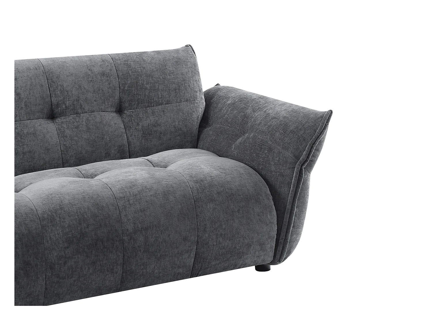 Canapé 3 places en tissu chiné gris anthracite NAPIZO