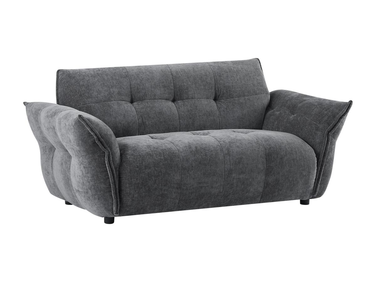 Sofa 2-Sitzer - melierter Stoff - Anthrazitgrau - NAPIZO günstig online kaufen