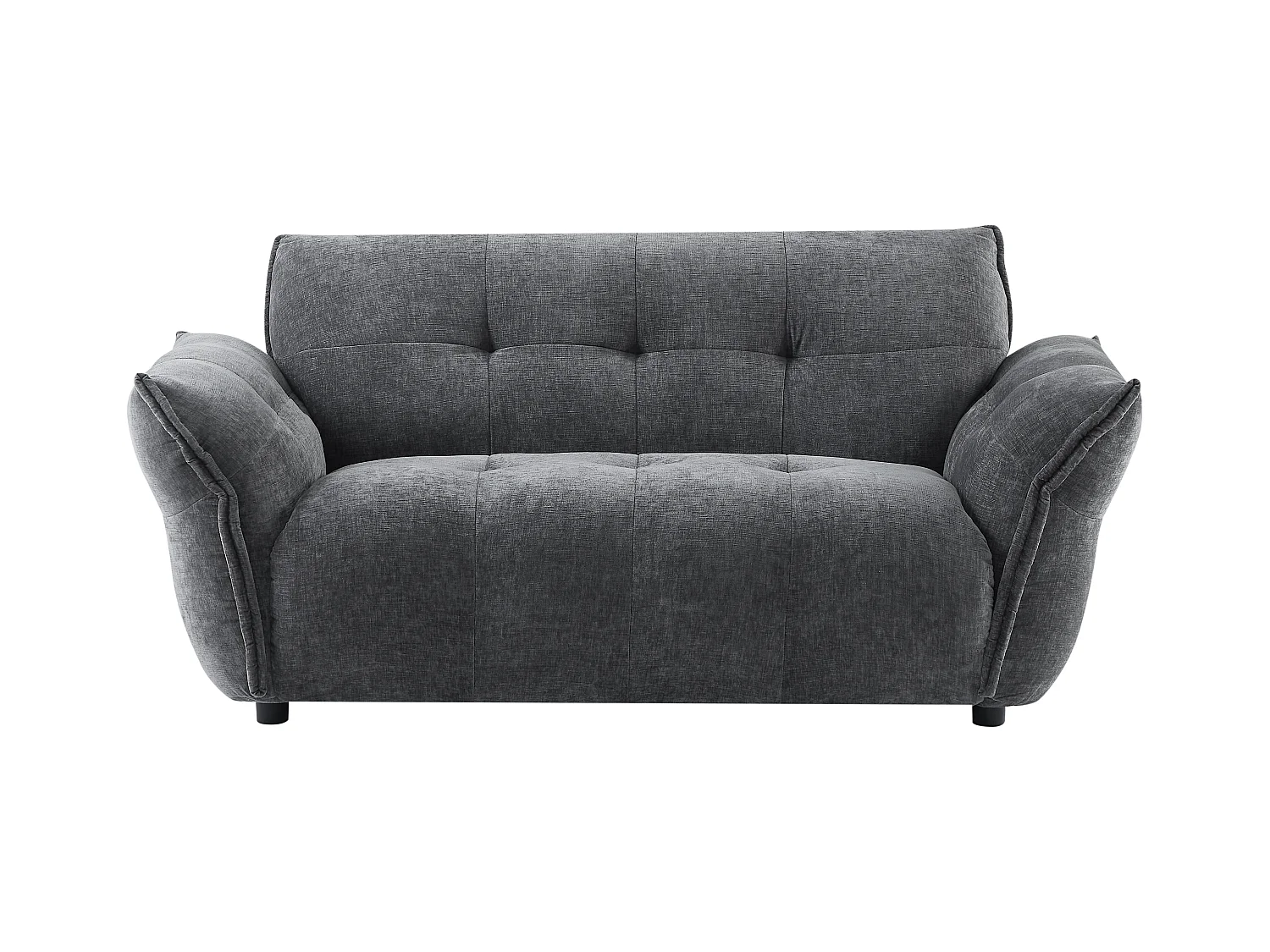 Canapé 2 places en tissu chiné gris anthracite NAPIZO