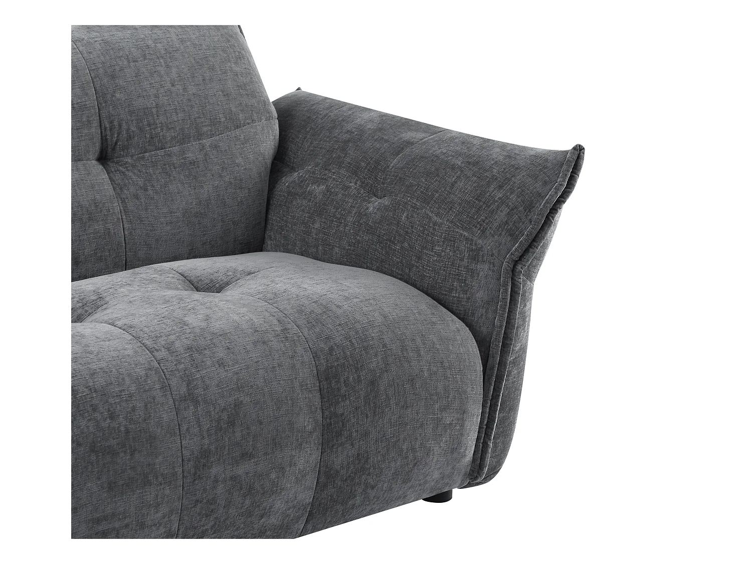 Canapé 2 places en tissu chiné gris anthracite NAPIZO