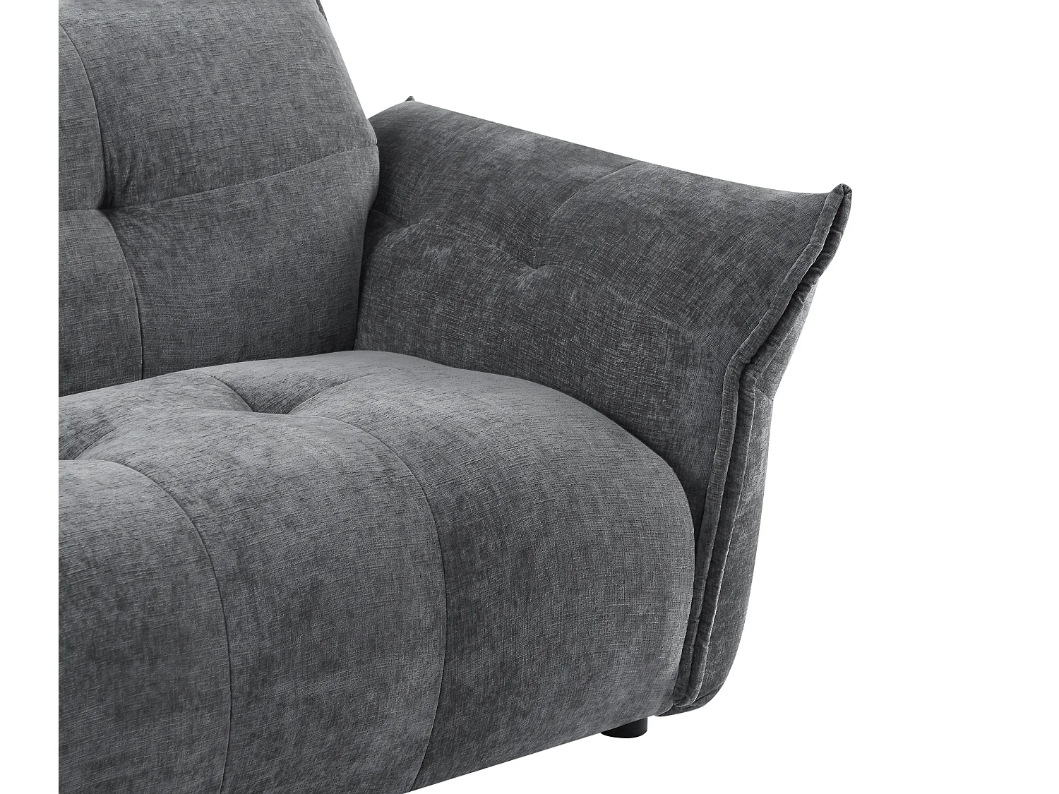 Canapé 2 places en tissu chiné gris anthracite NAPIZO