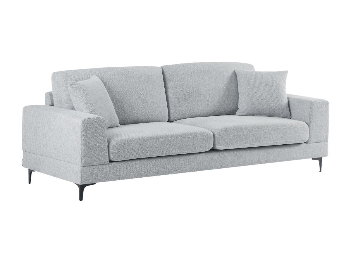 Sofa 3-Sitzer - Strukturstoff - Hellgrau - JAMOLO günstig online kaufen
