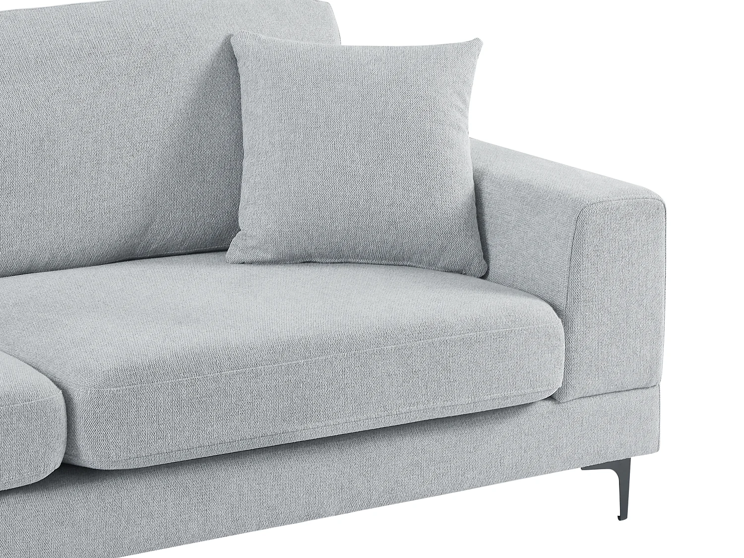 3-sits soffa i ljusgrå texturerad tyg JAMOLO