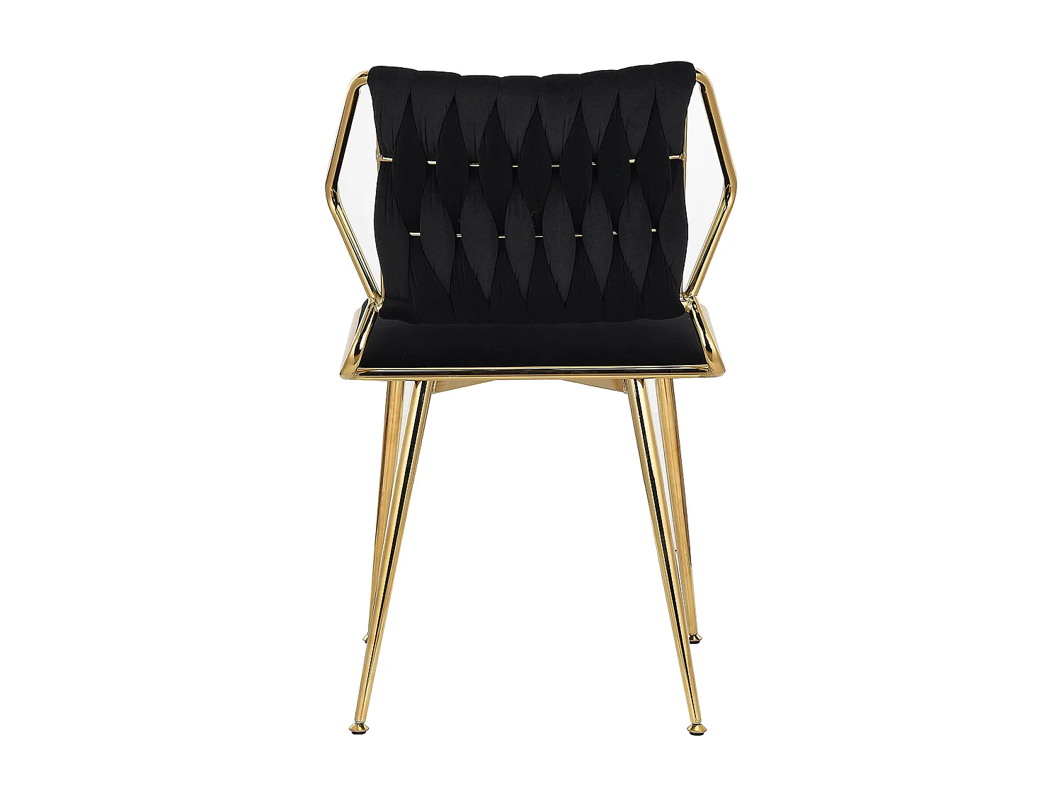 Lot de 2 chaises de salle à manger de luxe en velours, design ergonomique, pieds en métal, noir