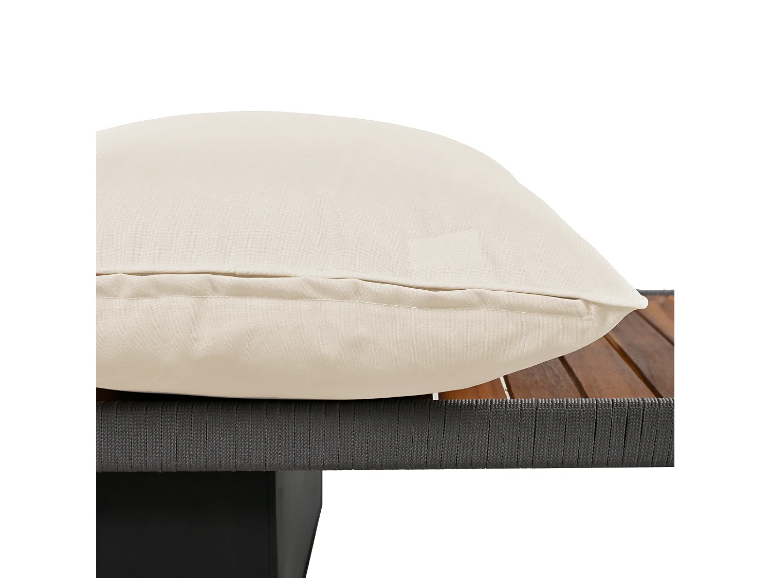 Altalena da giardino, rattan beige, a due posti con cuscini di seduta e schienale, rivestimento beige