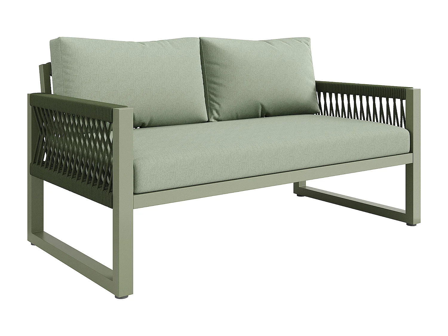 Ensemble de chaises longues de jardin vertes, plateau en verre lisse, ensemble de 4, tous les coussins inclus