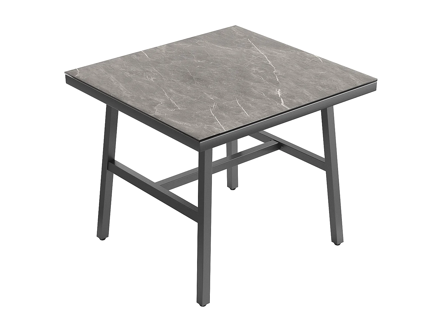 Conjunto de mobiliário de jardim com tampo de mesa em vidro temperado, incluindo almofadas de assento e almofadas, cinzento