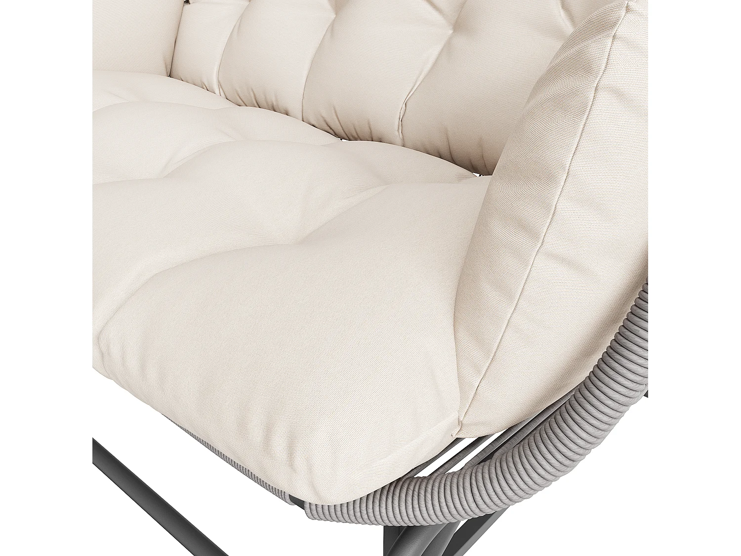 Chaise à bascule double de jardin, chaise suspendue de patio, balançoire de jardin, grise