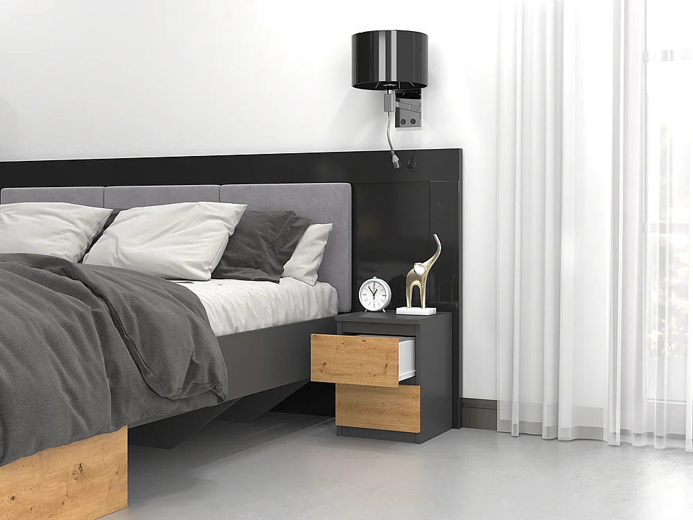 Table de chevet Malwa M2 ANTHRACITE ARTISAN