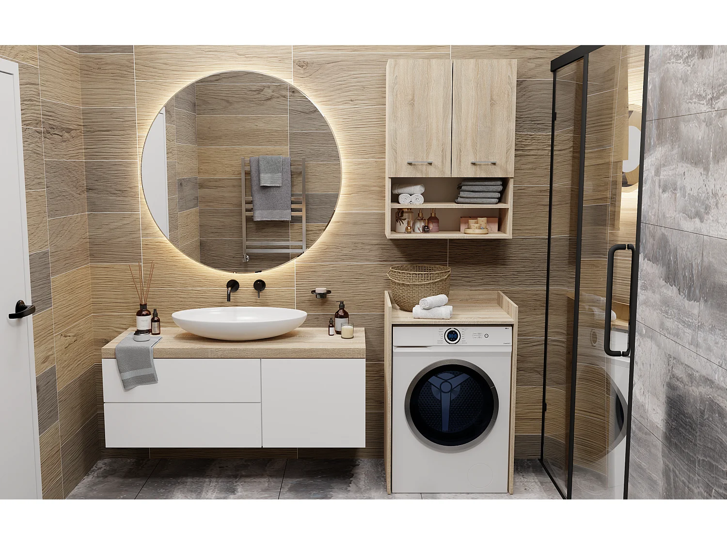 Meuble pour machine à laver Pola NP SONOMA