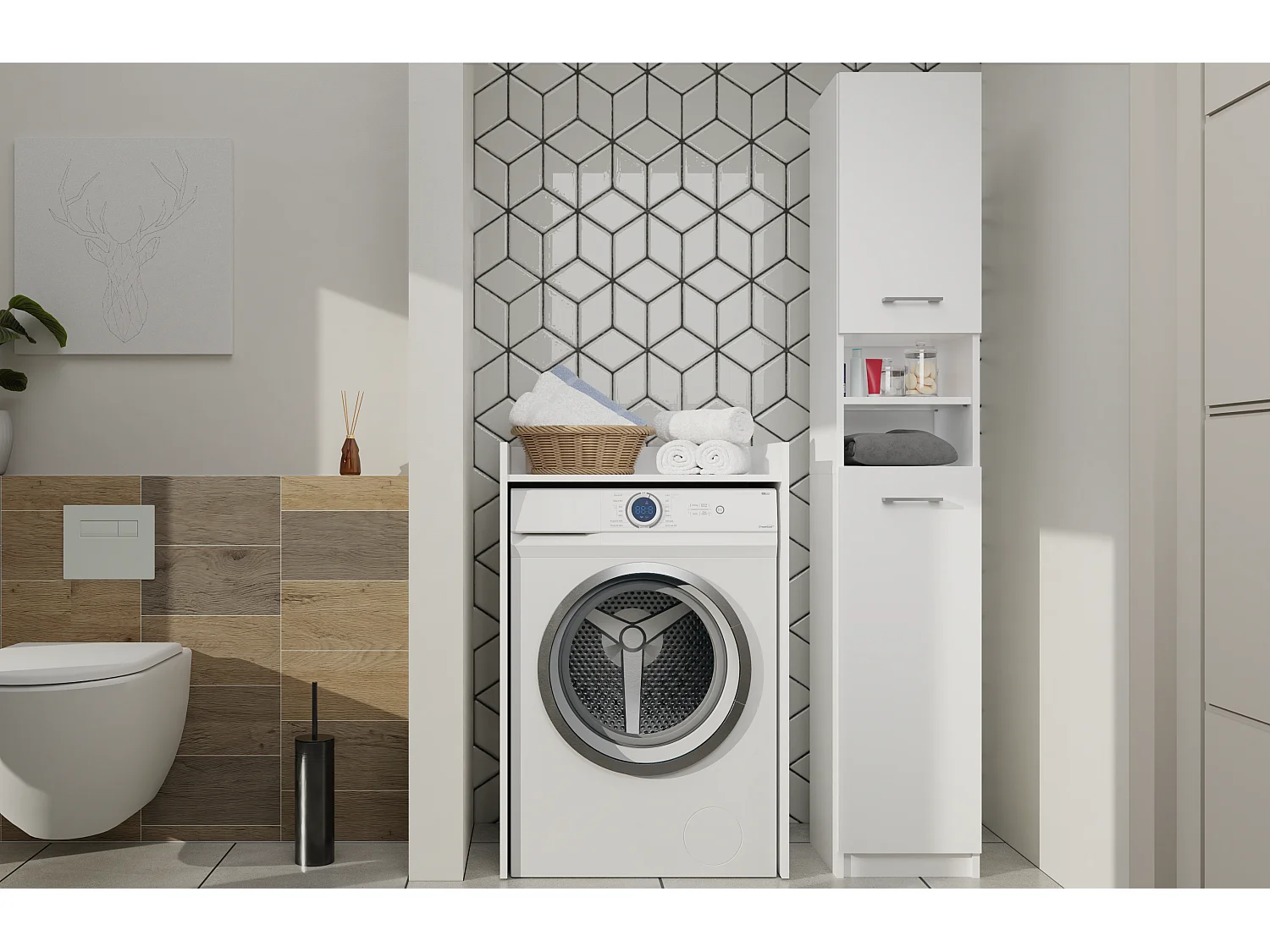 Meuble lave-linge Pola NP BLANC